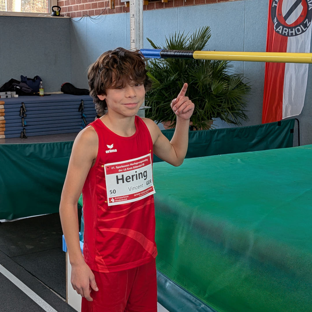 Nur 1cm Unterschied zwischen Körperhöhe und Bestleistung für Vincent Hering