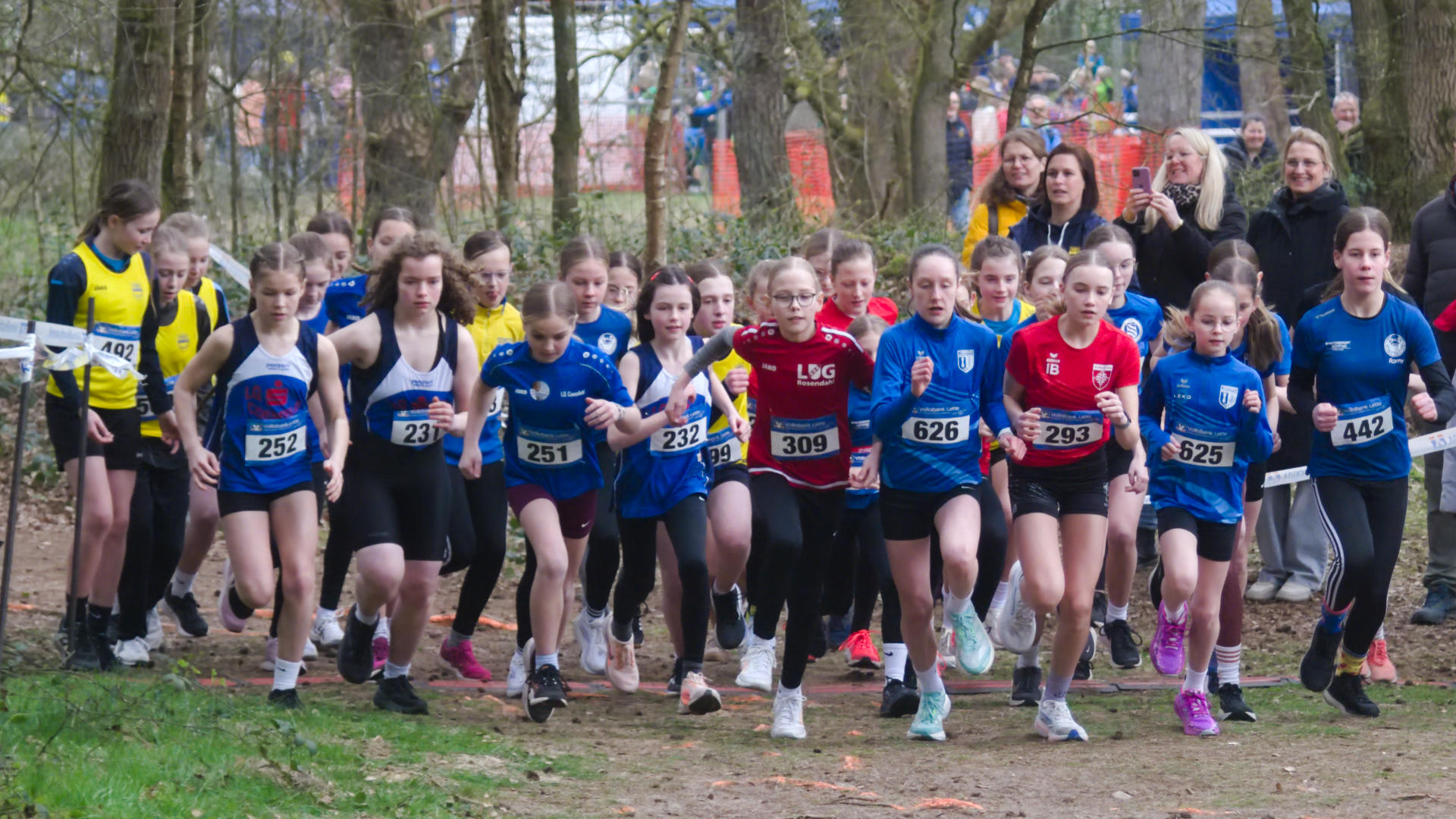 Vieles besser machen als bei den westfälischen Hallenmeisterschaften wollte heute Antonia Hambrügge (309, Mitte) im Rennen der U14-Mädchen über 2.200m. Diesmal finishte sie als dritte Läuferin hinter zwei Eperaner Mädels, die allerdings ein Jahr älter waren und somit verteidigte sie ihren Kreismeistertitel aus dem Vorjahr.