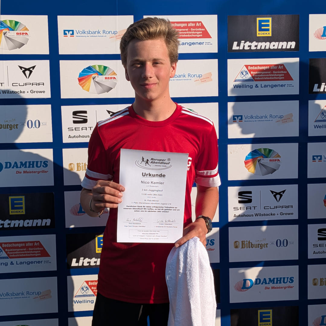 Platz drei für Nico Kemler in der Wertung der männlichen Jugend U18